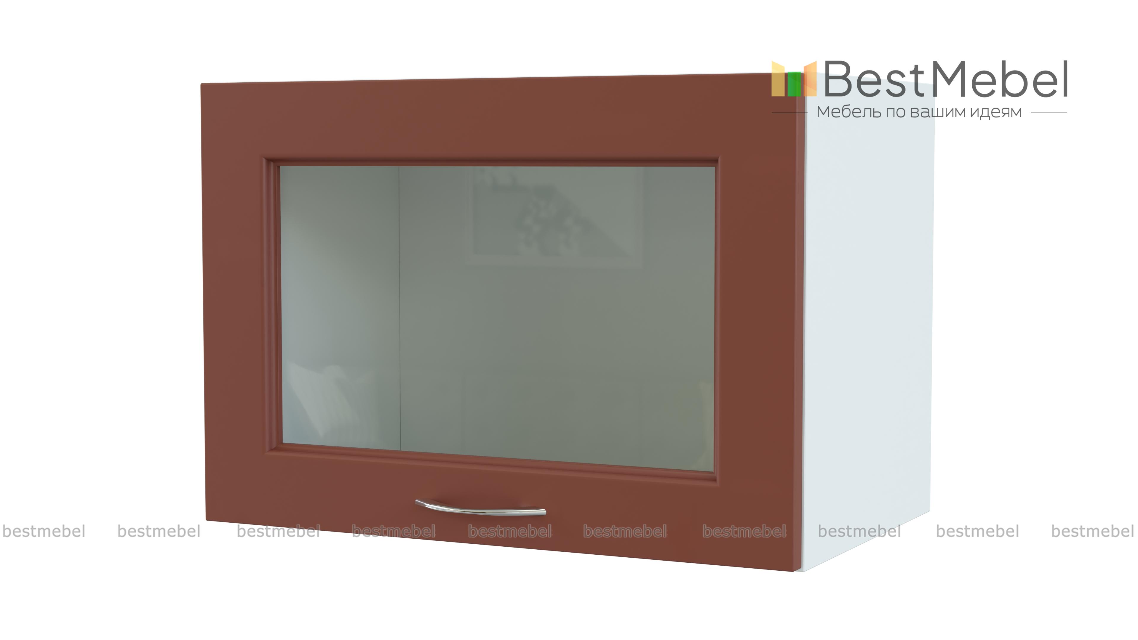 Шкаф верхний высокий Гарда горизонтальный стекло BMS - Фото