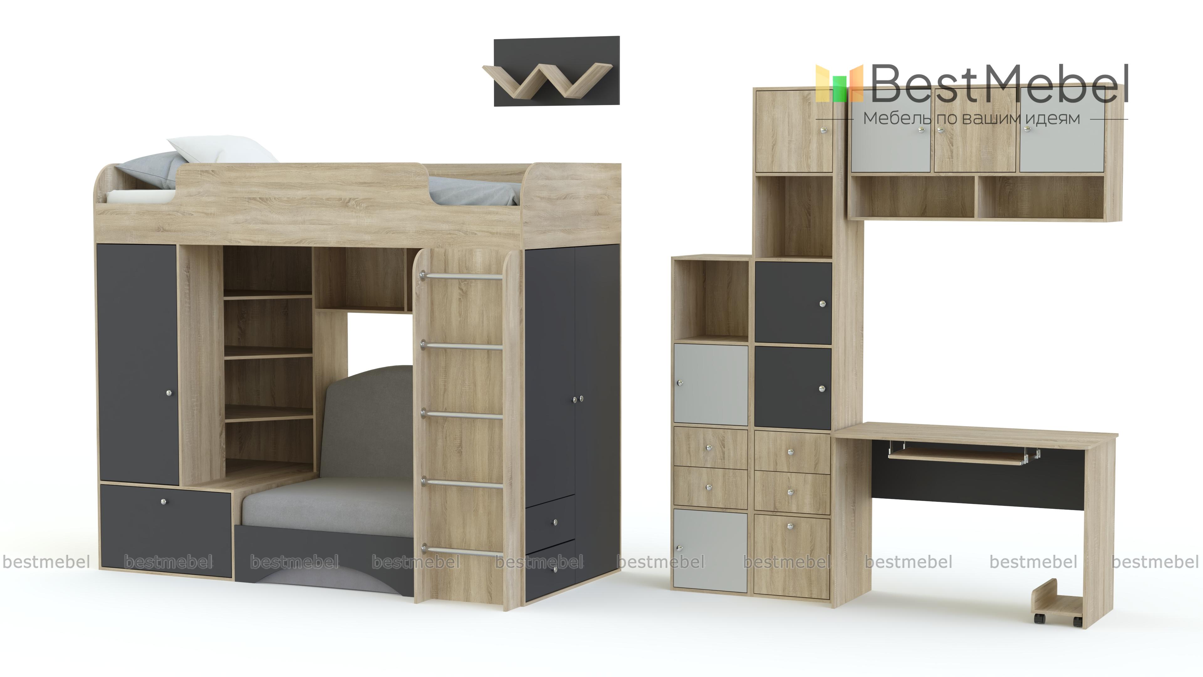 Детская мебель Тетрис-1 модульная BMS - Фото