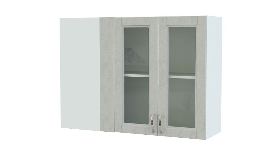 Шкаф верхний Лондон угловой со стеклом BMS - Фото