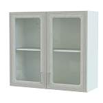 Шкаф навесной 2 двери со стеклом Ника BMS - Фото 1