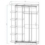 Шкаф-купе Галакси 3 BMS (Белье - Платье (станд. 3))